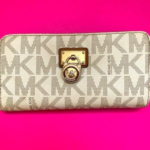 Cream and Cognac Michael Kors Wallet